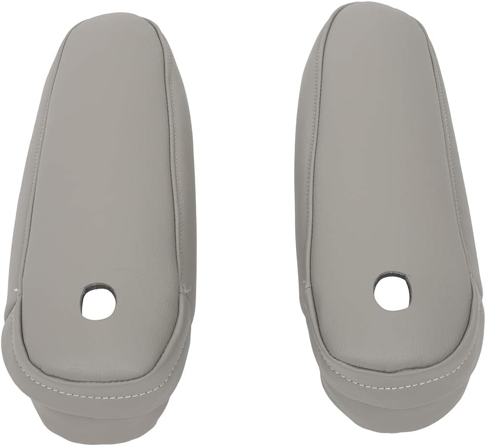 ROADFARLeather Seat Armrest Cover Left & Right Fit for Toyota Sienna 2011 2012 2013 2014 2015 2016 2017 Gray Leather Part Only
