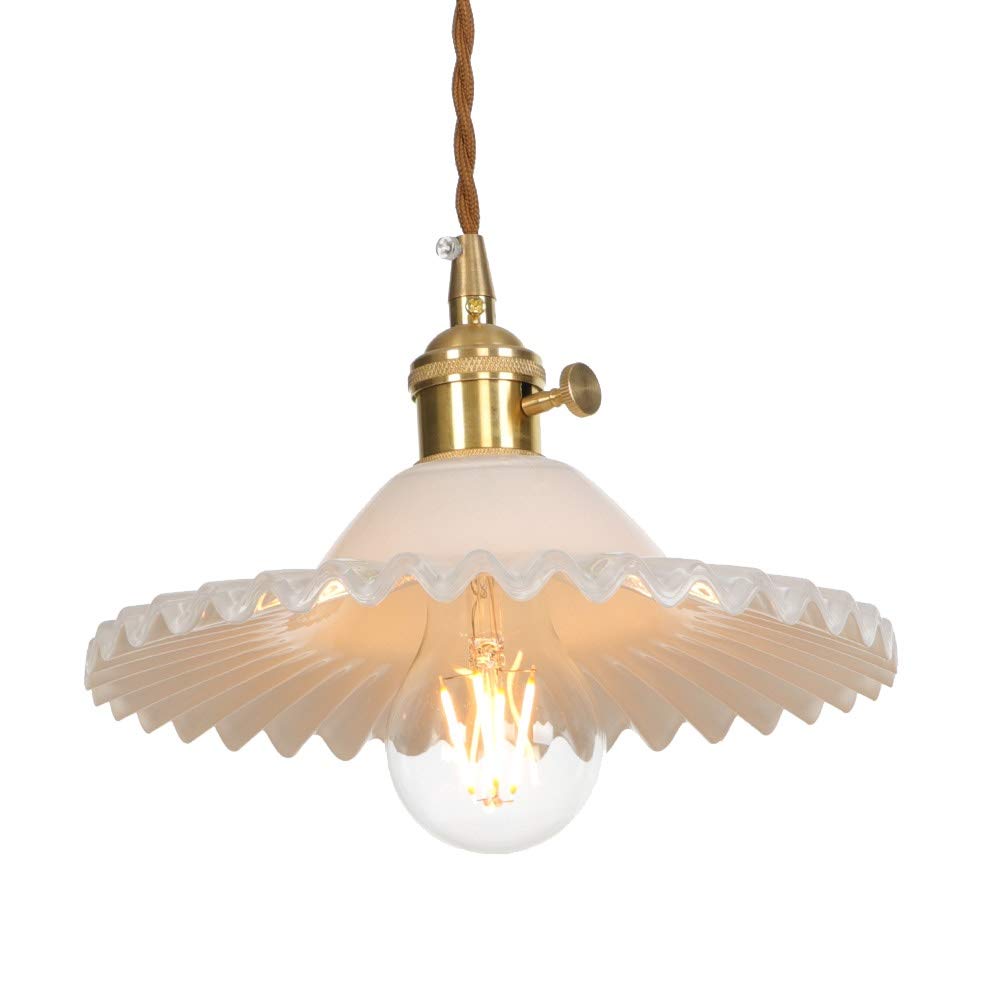 Luminaires en verre industriels vintage d'exception avec abat-jour transparent
