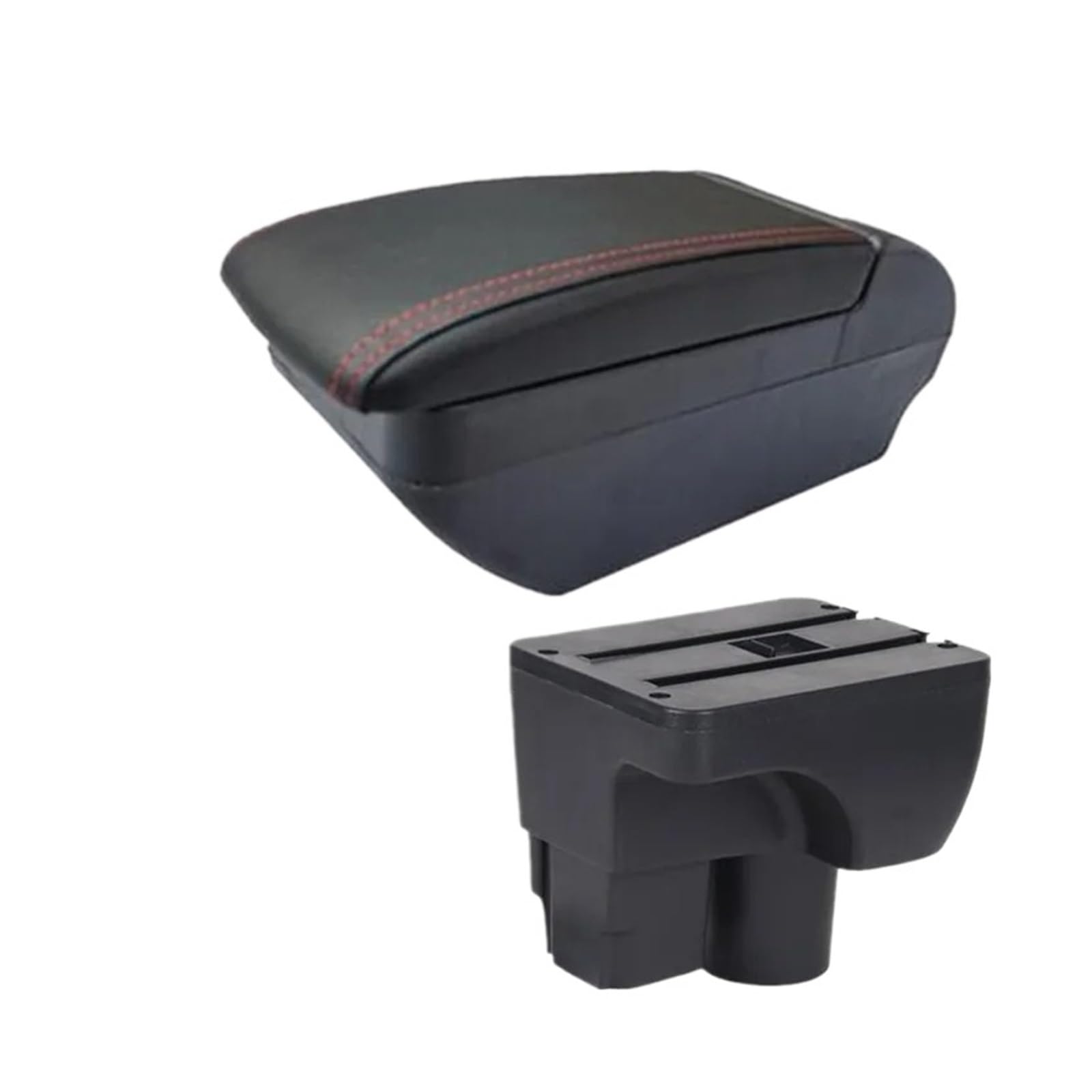 Umdjju F Red Line No Usb For Chevrolet For Sail 3 For Aveo 2014-2024 Armrest Box Storage Retrofit Car Accessories Car Centre Console Armrest Box(F Red Line No Usb)