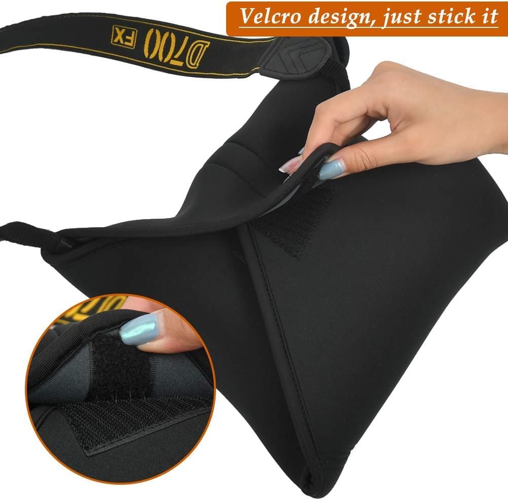 SHOPEE Wrapping Cloth for Camera Shockproof Camera Protective Wrap Foldable Waterproof Wrapping Pleated Cloth for DSLR with Lens Adjustable Camera Case Bag Protector (12″x12″ Black)