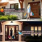 Motion Sensor Light Bulb, Indoor Motion Activation Detector Light Bulb, E26 Base Dusk to Dawn Security Night Light 13.5W Equivalent 100W 6000K Daylight 4 Packs (A19-HW01)