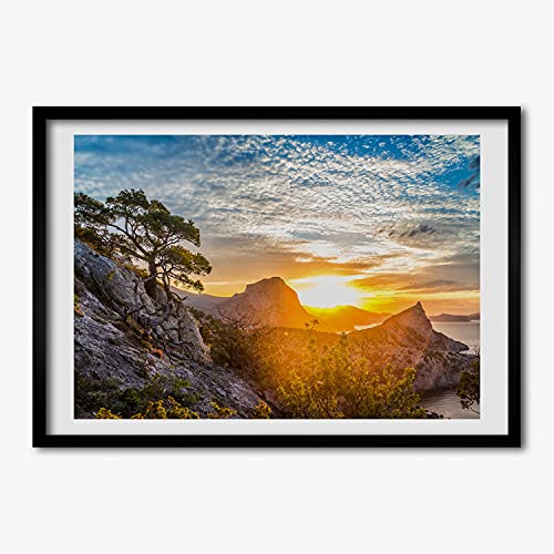 Tableau moderne 70x50 cm avec cadre en bois Tulup pour décoration murale