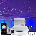 AKEPO 10W Fiber Optic Lights kit Twinkle+ APP Control + Music Effect for Star Ceiling Sky Light Car Home Use, RGBW Light Engine+Optical Fiber Cable 375pcs of 9.8ft/3m(0.03+0.04+0.06in)+28key Remote