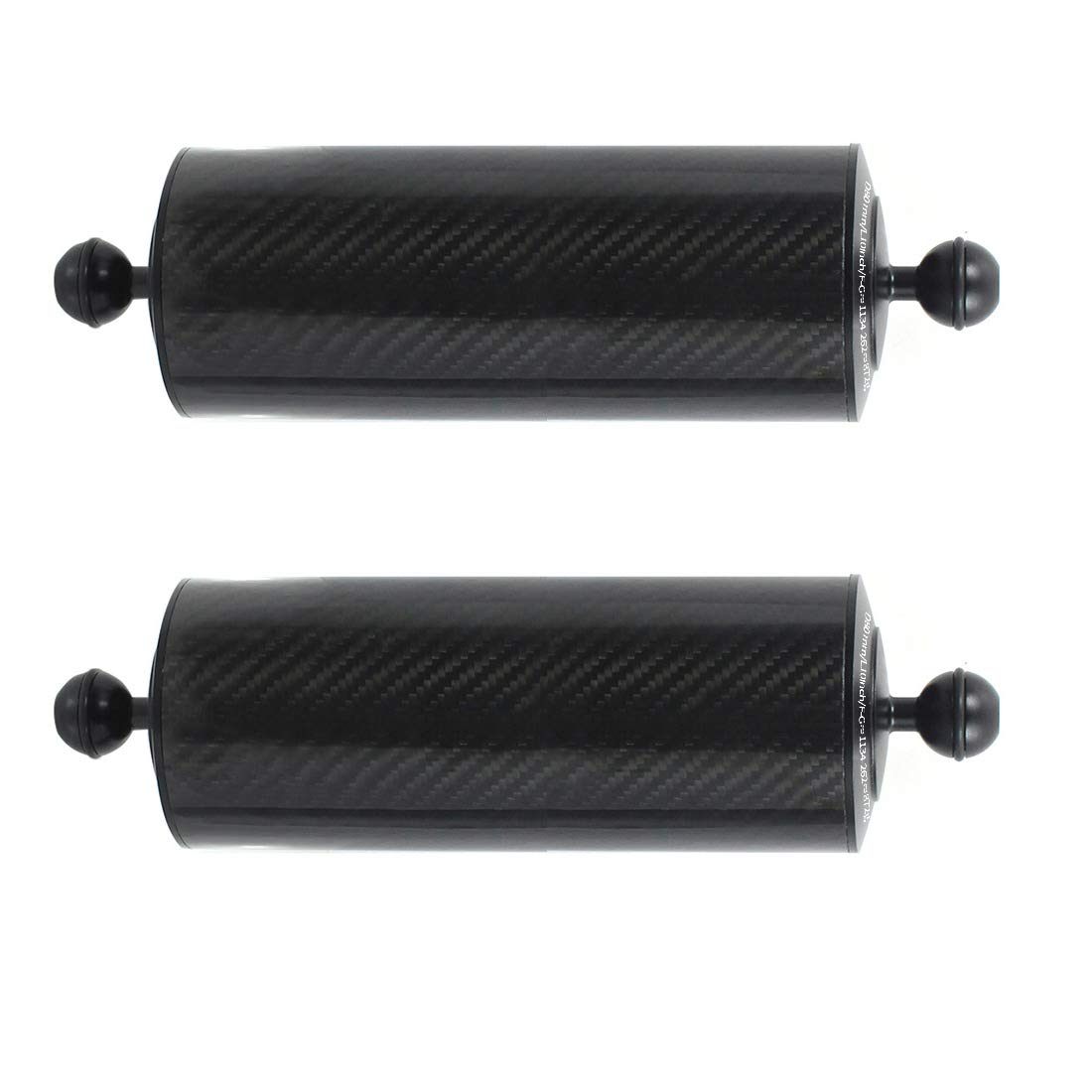 BGNING Carbon Fiber Float Arm Aquatic Dual Floating Ball Arm Extend Bracket Diving Buoyancy Arm D80MM for Underwater Camera Diving Tray (2pcs 10inch)