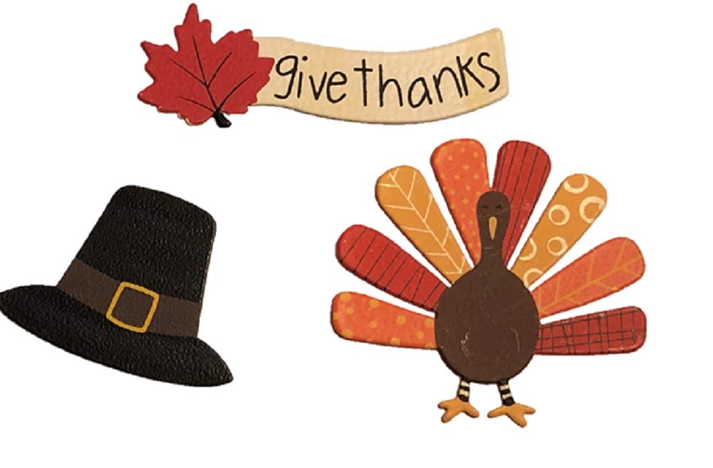 Roeda Brighten Your Life 25013M Thanksgiving Icons Set of 3 Assorted Magnets