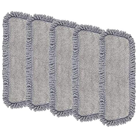 Microfiber Spray Mop Pads Replacement Head for Wet Dry Dust Mop, MEXERRIS Reusable Washable Mop Heads Refills Compatible with Bona Floor Care System for Kitchen Home Commercial Floor Cleaning -5 Pack Cover