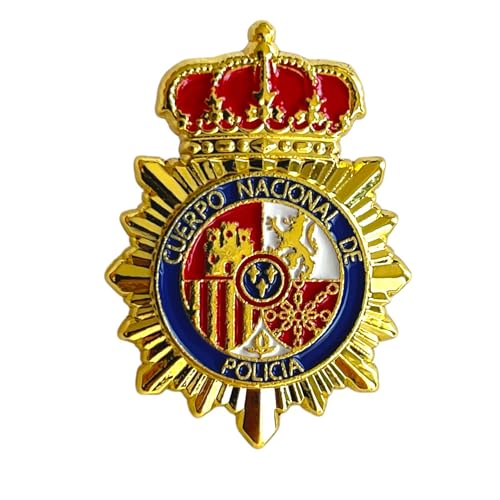 Pin Insignia Escudo Cuerpo Nacional de Policía España | Aleación Zamak con Esmalte a Color | Tamaño 2,5x2 cm | Enganche Tipo Mariposa | Distintivo para Coleccionistas, Uniformes, Regalos y Eventos