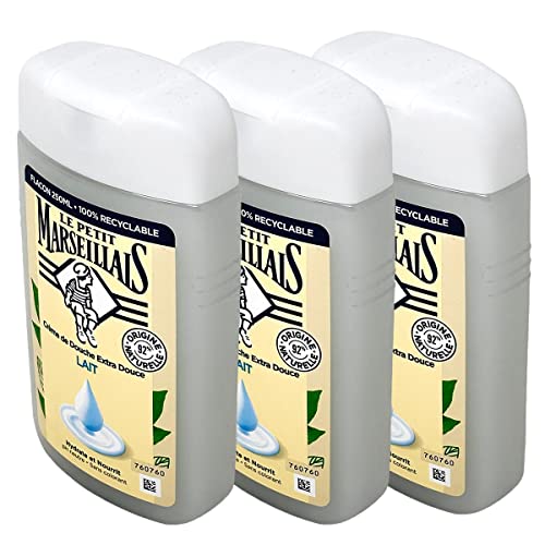 LE PETIT MARSEILLAIS - GEL DOUCHE - LAIT - Lot de 3x 250ml