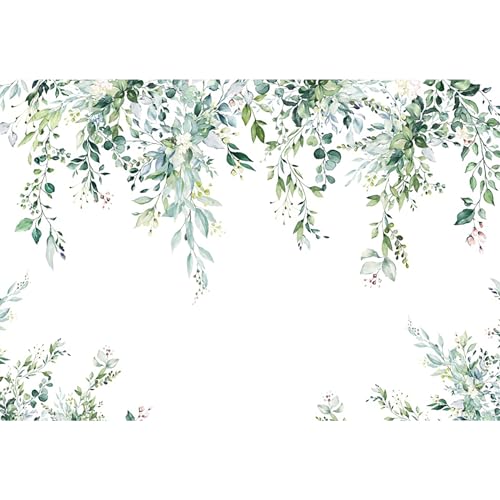 dnldliq 7x5ft Greenery Backdrop for Birthday Green Eucalyptus Leaves Photography