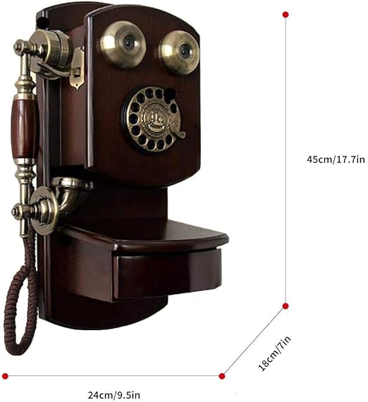 Amazon 壁掛け式電話機 固定電話 ヨーロッパ風 レトロ 壁掛けロータリーダイヤルカルーセル 豪華版 おしゃれ インテリア Hjuns Wu Hjuns Wu 電話機本体