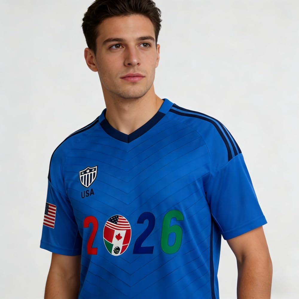TOMITANY World Cup 2026 Jerseys Shirts for Men and Women Quick Dry Athletic Tops American Flag USA Team Fans Shirts