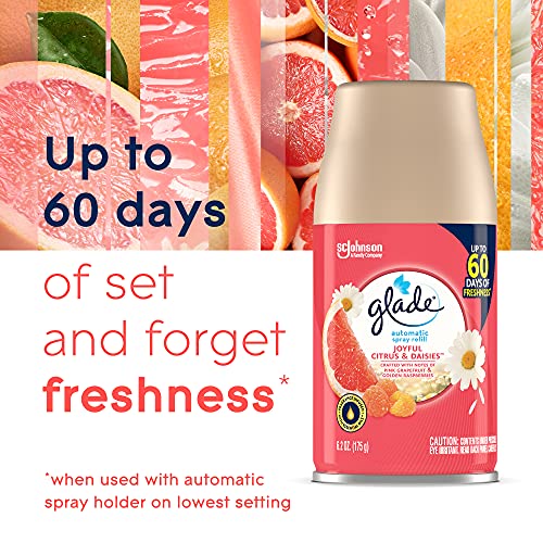 Glade Automatic Spray Refill, Air Freshener For Home And Bathroom, Joyful Citrus & Daisies, 6.2 Oz, 3 Count #TOP7