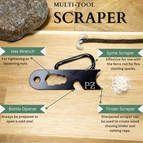 Waterproof-Survival-Fire-Starter-Kit-5-x-12-Ferrocerium-Rod-Up-to-32000-Strikes-Weatherproof-Design-550lb-Paracord-Whistle-Multi-Tool-Striker-Waterproof-Capsule-Carabiner