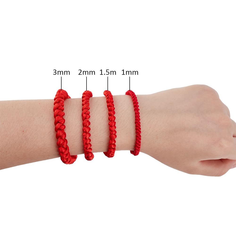 PH PandaHall 2mm Green Satin Nylon Cord Saint Patrick's Day Rattail Silk Cord Bracelet String Thread for Macrame Necklace Friendship Bracelets Kumihimo Dream Catchers Braid Hair Saint Patrick, 65yards - Image 3