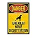 Boxer deutscher Dog Schild Danger Security System Türschild Hundeschild Warnschild