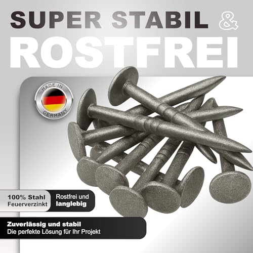 NIMA PARTS Dachpappennägel 2,0×20 mm – DIN 1160 B – feuerverzinkte Dachpappstifte (100 Stück)