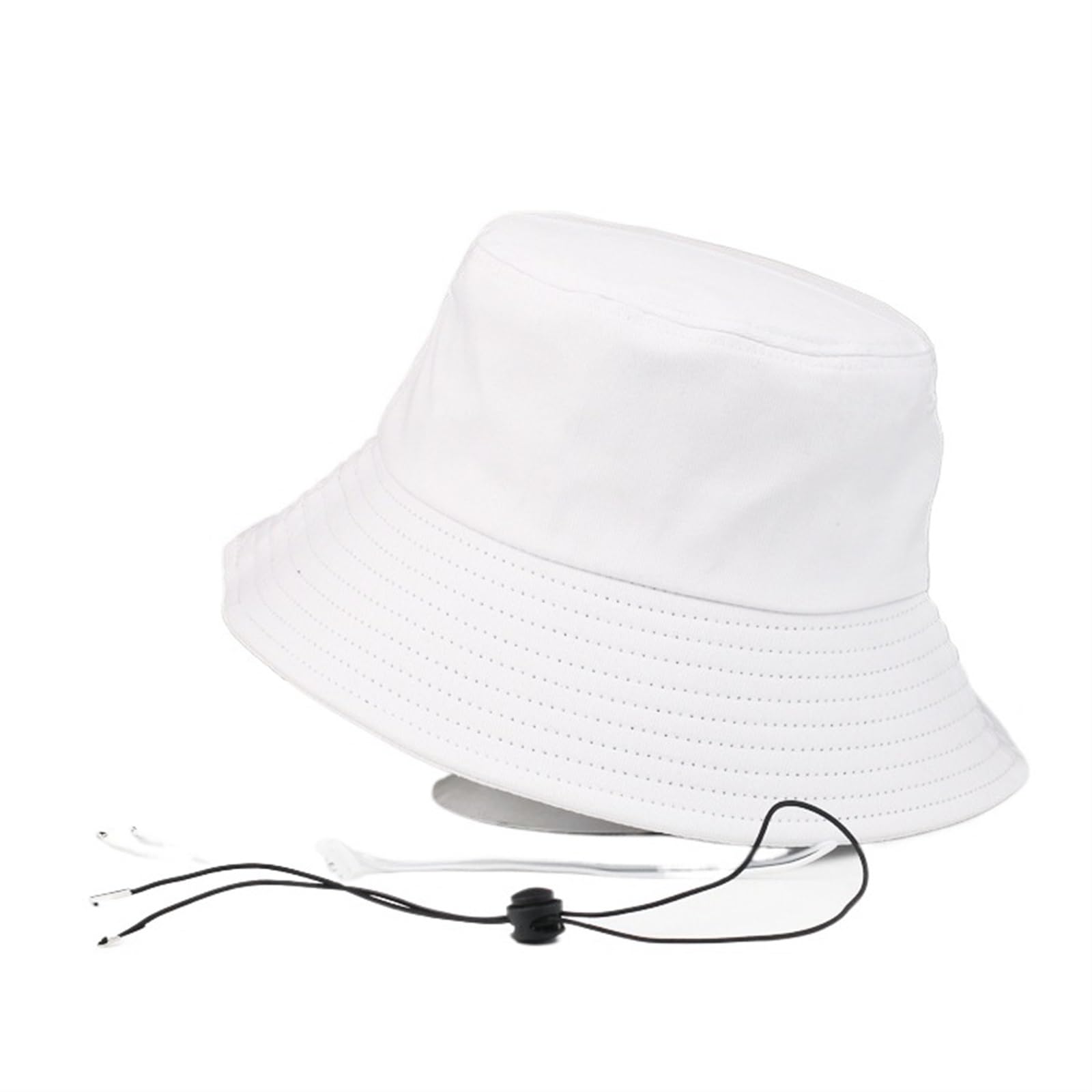 TRRYUIP Bucket Hat 56cm 58cm 60cm 62cm 64cm Pure Cotton Adult Bucket Hats Big Bone Ladies Beach Hat Men Plus Size Plain Fisherman 5 Colors(White,64cm)