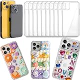 stino DIY Phone Junk Case for iPhone, 10 Pack Clear Cases, Crystal Transparent Junk Case Supplies (for iPhone 14/15 Plus)