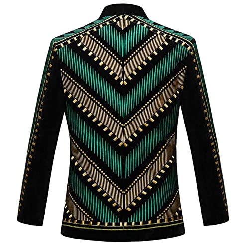 Luxury African Embroidered Cardigan Blazer Men Shawl Lapel Slim Striped Blazer Party Prom Wedding Wear3