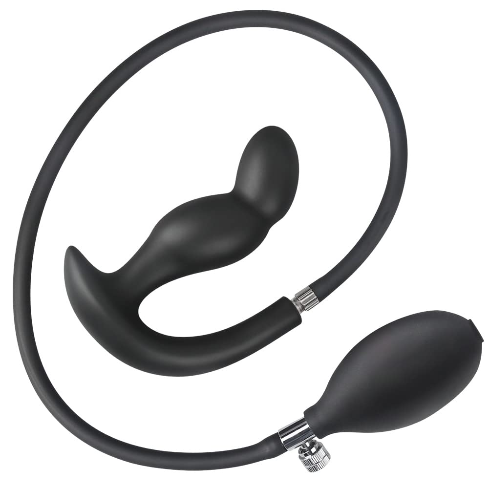 Roluck Tapón anal inflable de silicona líquida para estimulación del punto G y la próstata, entrenamiento anal y masaje, juguete sexual