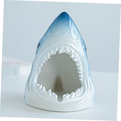 Miniatura 3 de FRCOLOR Fish and Shrimp Hideout House Ceramic Mini cave Porcelain Figure Aquarium Hiding Place Aquarium Ornament Reptiles Aquarium Shark Statue