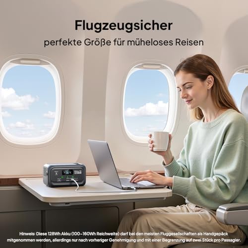 Bild 5 - BLUETTI Elite 10 Mini Tragbare Power Station, 128Wh LiFePO4 Batterie mit 200W AC Steckdose, 10ms UPS Backup, Schnellladung Solargenerator für Camping, Reisen, Outdoor, Notfälle