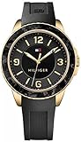  Tommy Hilfiger Reloj de Pulsera analógico para Mujer (Caucho, Acero Inoxidable, 30 m), Color Negro y Dorado