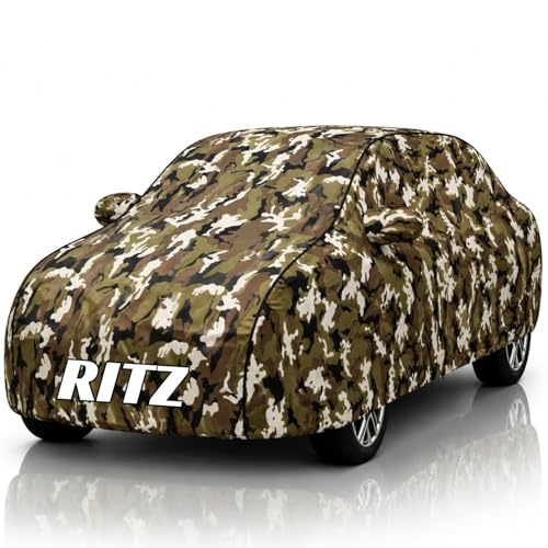 Image of Safe-Cars New Jungle 100% Waterproof Ritz Car Cover | Polyester Car Body Cover for Rain & Sun | UV Protection, Dustproof, Scratch Resistant, Windproof, Heat Resistant, Custom Fit