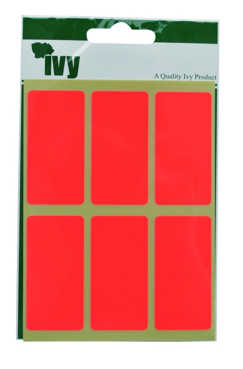 Ivy Orange 25Mm X 50Mm Fluorescent Rectangle Self Adhesive Sticky Labels (24 Stickers)