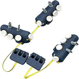 Botões de controle de jogo para iPad e tablets, seis almofadas de controle de oito dez dedos, gatilhos móveis ABS com teclas de assistência de mira, conjunto de gatilho de tablet preto (7,9 ~ 23,1 cm)