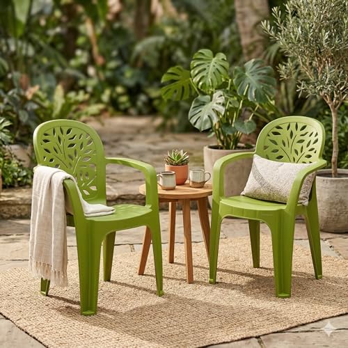 Oaknest Supreme Craft Designer Armrest Stackable Plastic Chair