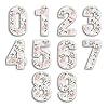2 x 15cm Tall Floral Birds Number Vinyl Stickers - Numbers Flowers Nature Vintage Pattern Home Car Dustbins Wheelie Bin Garbage Bins Sticker (Number 1) #1