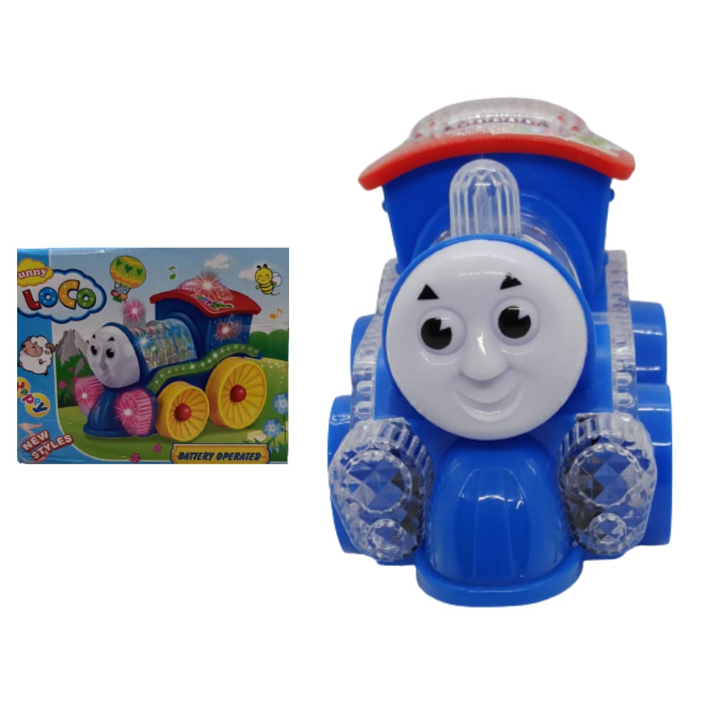 Buy Funny Loco Engine Train for Kids with IC Sound, Bump & Go, Flashing Top Light, Musical Train