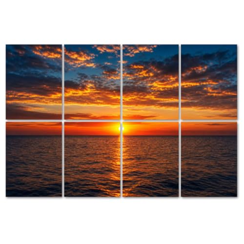8 pack paneles acústicos con arte absorción sonora, diseño playa tropical atardecer, decorativo autoadhesivo 48"x32"