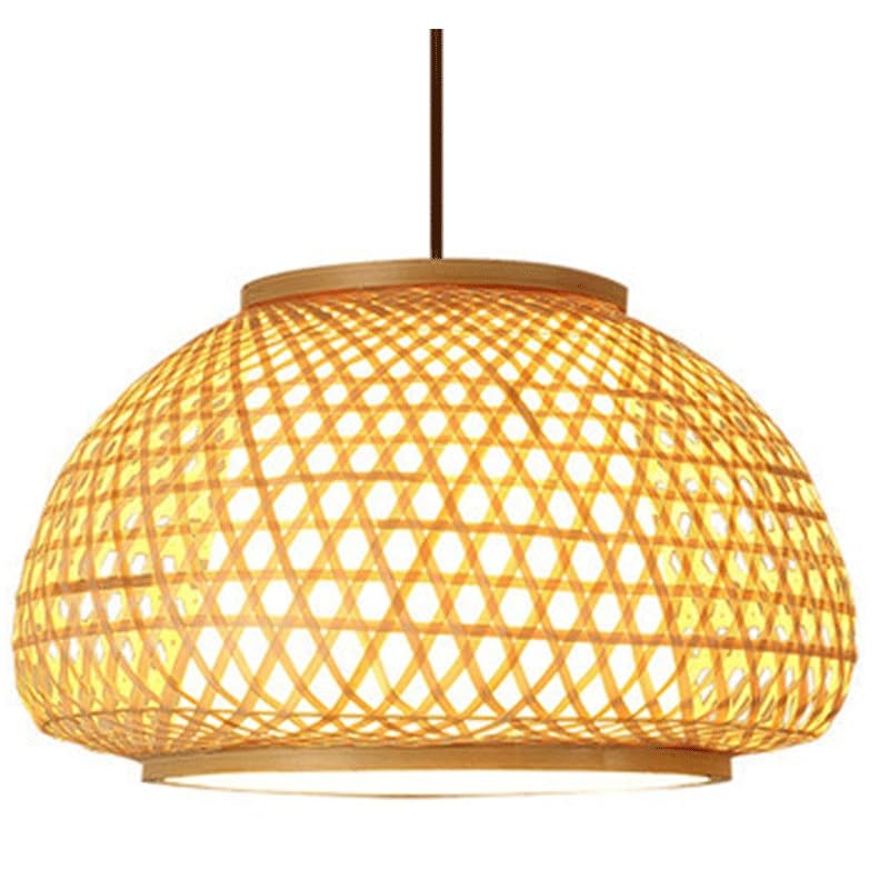 Lampe suspendue en rotin pour illuminer chaleureusement une salle à manger