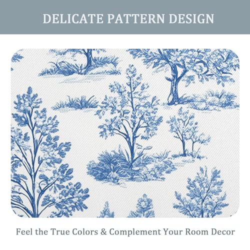 Tree Curtains Bedroom, 90x90 - Blue White Blackout Curtains & Decor, Living Room, Eyelet Patterned Window Drapes, 90 Inch Drop 2 Panels (HD211) - Image 4