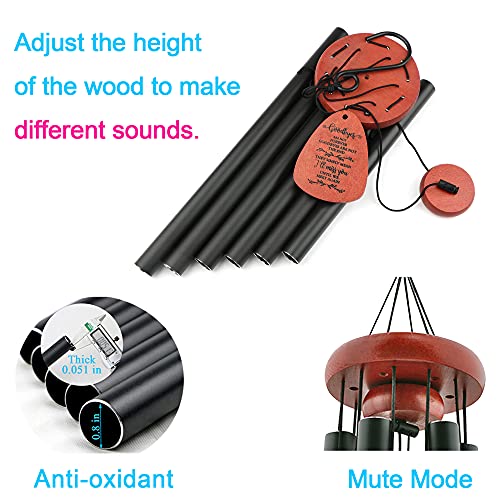 Image of Memgift Memorial Wind Chimes - Sympathy Gift for Loss of Parent, Weather-Resistant Outdoor Keepsake for Patio in Memory of Loved One