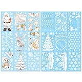 JSTHHTT 18 Feuilles Autocollants de Fenêtre de Noël, 434 Stickers Noel Fenetre Réutilisable, PVC Autocollant Noel Fenetre, Flocons de Neige Père Noël, Renne, pour Magasin, Maison, École, Blanc