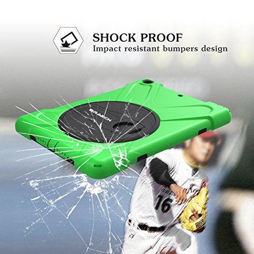 Ipad Mini 1 Case Ipad Mini 2 Case Ipad Mini 3 Case,Braecn Rotating Kickstand/Hand Grip/Adjustable Shoulder Strap Heavy Duty Rugged Kids Cover Case For Ipad Mini 1St/2Nd/3Rd Gen-Green #TOP5