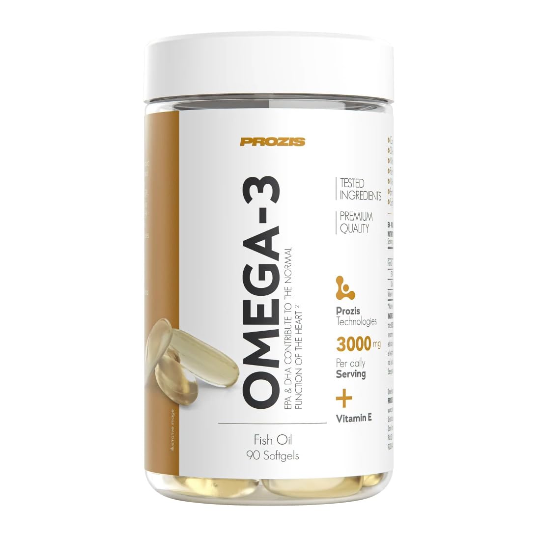 Prozis Omega 3-1000 mg, 90 perle (2 confezioni) - Omega 3 salute del cuore