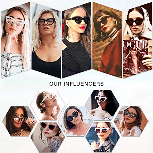 SOJOS Retro Small Vintage Cat Eye Sunglasses for Women Cute Fashion UV400 Sunnies SJ29393