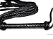 Prairie Horse Supply Premium Quality Leather and Suede Flogger, Bull Whip, 9 Genuine Leather Braided Tails, Extra Long Handle Wrapped in Leather and Suede, with 2 Turkhead Knots (Black)
