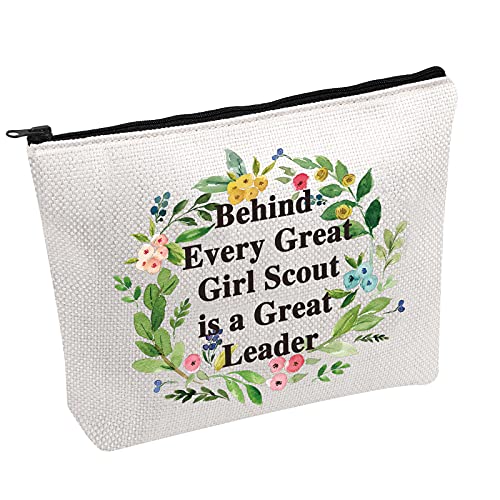 Girl Scout Leader Gift Behind Every Great Girl Scout is a Great Leader Toiletry Bag Scout Leader Gift Troop Leader Gift (Girl Scout bag)