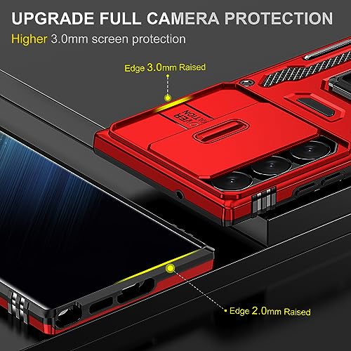 Coque antichoc Samsung S23 Ultra rouge avec béquille