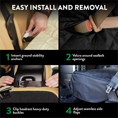 Plush Paws Products Premium Rear Car Seat Protector W/Hammock | Washable & Waterproof Back Seat Dog Cover For Car, Truck, & Suv | Nonslip, Tear Resistant Pet Seat Cover | Regular Grey #TOP3