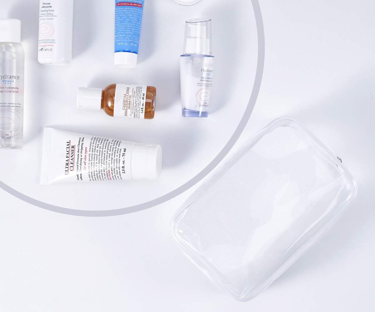 4 Size/Pack Waterproof Clear Toiletry Bag, TSA Approved Zippered Carry on Pouch, Portable Travel PVC Cosmetic Makeup Bag Organizer for Vacation Bathroom - Image 4