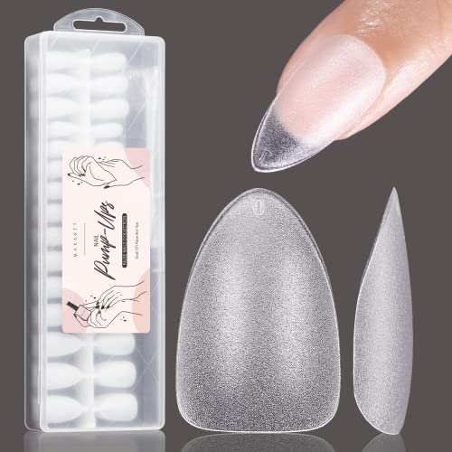 Makartt Extra Short Almond Nail Tips-360 Pcs Pre-Buffed Soft Gel Nail Tips Full Cover 15 Sizes In Box Pre-Shaped Fake Nails Clear False Press On Nails Soak Off Gelly Tips For Nail Extension Supplies #TOP6