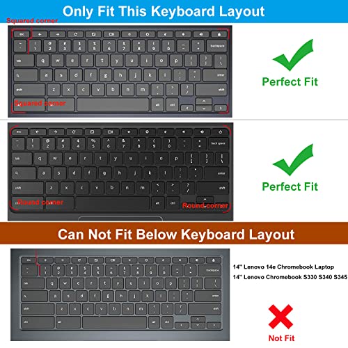 Funda de teclado rosa para Lenovo Chromebook de 11.6 y Flex 5 que protege contra el desgaste 2