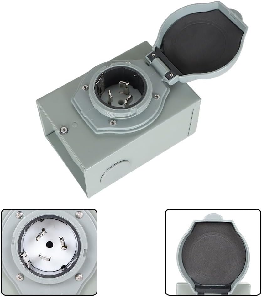 3Prong 50 Amp Generator Inlet Box NEMA SS2-50P Power Inlet Box for 125/250 VoltOEM Genuine Replacement