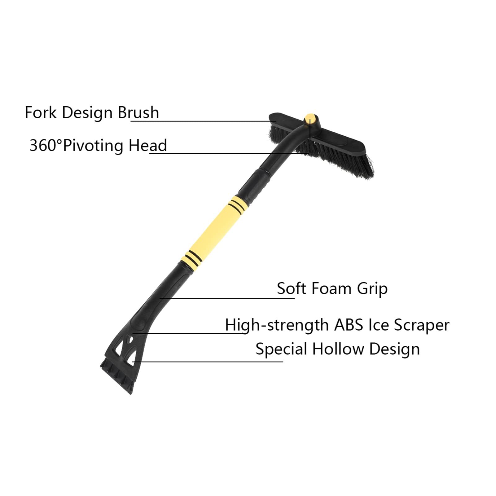 Blocs de Neige 3 en 1 Brosse à Neige Pare-Brise Brise-Glace Nettoyage Rapide Brosse en Verre Hiver d'urgence Neige Outils de déneigement compatibles avec Les camions de Voiture Camping en Plein air